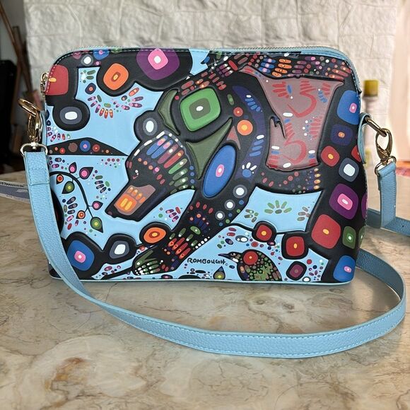NWT John Rombough Bear Vegan Leather Purse Indigenous Artist - Picture 5 of 12